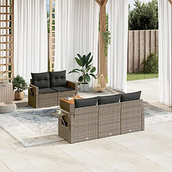 Maison Chic Salon de jardin 6 pcs avec coussins | Ensemble de Table et chaises | Mobilier d'Extérieur gris résine tressée -GKD57701