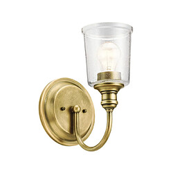 Elstead Lighting Applique murale Waverly Verre ensemencé Laiton naturel