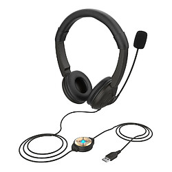 Casque filaire USB avec microphone antibruit sur l'oreille Ordinateur Casque Centre d'appels Contrôle du volume des écouteurs Haut