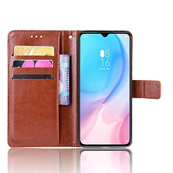 Wewoo Housse Coque en cuir à rabat horizontal Texture rétro Crazy Horse pour Xiaomi CC9e / A3avec porte-cartes et fentes cartes et cadre photo Marron pas cher