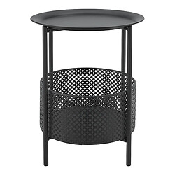 Helloshop26 Petite table ronde métal 45 x 35 cm noir 03_0008545