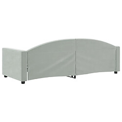 Acheter vidaXL Lit de repos sans matelas gris clair 80x200 cm velours