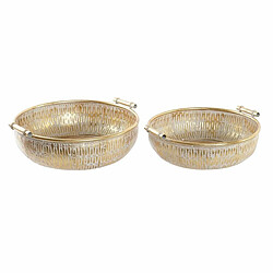 Centre de Table DKD Home Decor Doré Métal Oriental (43 x 40 x 14 cm) (2 pcs) (2 Unités)