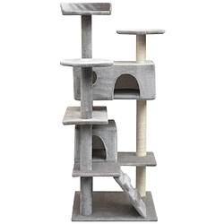 vidaXL Arbre à chat avec griffoirs en sisal 125 cm Gris