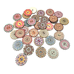 Boutons en bois peints de 100 morceaux pour coudre des accessoires de bricolage 25mm