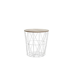 Acheter Beliani Table d'appoint blanc marron LANARK