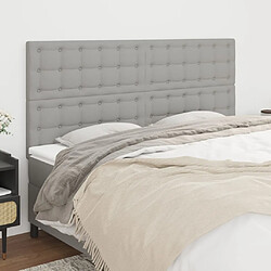 Maison Chic Lot de 4 Têtes de lit design pour chambre - Décoration de lit Gris clair 100x5x78/88 cm Tissu -MN89154