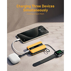 SANAG Pd 30W Batterie Externe Charge Rapide 10000Mah, Compacte Power Bank Avec Câble Intégrée Pour Iphone & Mini Chargeur Portable De Montre, Universel Compatible Avec Iphone/Iwatch/Macbook, Jaune pas cher