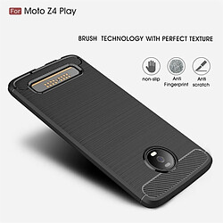 Wewoo Coque en TPU texturée et fibre de carbone pour Motorola Moto Z4 Play (Noir)