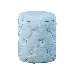 Vente-Unique Pouf de Rangement Capitonné "Elio" 40cm Bleu