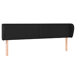 vidaXL Tête de lit avec oreilles Noir 183x23x78/88 cm Similicuir