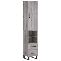 vidaXL Buffet haut Sonoma gris 34,5x34x180 cm Bois d'ingénierie