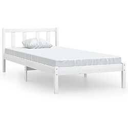 vidaXL Cadre de lit sans matelas blanc bois massif 90x200 cm