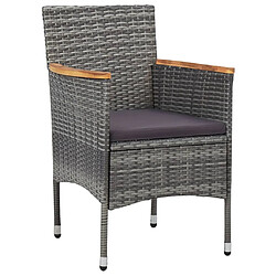 Avis Maison Chic Mobilier à dîner 11 pcs de jardin - Ensemble table et chaises d'extérieur - Salon/Mobilier de jardin classique Résine tressée Gris -MN76145