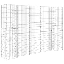 vidaXL Jardinière à gabion en H Fil d'acier 260x40x200 cm