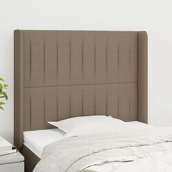 Maison Chic Tête de lit scandinave avec oreilles,meuble de chambre Taupe 103x16x118/128 cm Tissu -MN90976