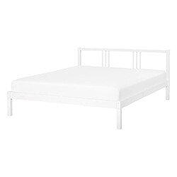 Beliani Lit double en bois blanc 140 x 200 cm VANNES