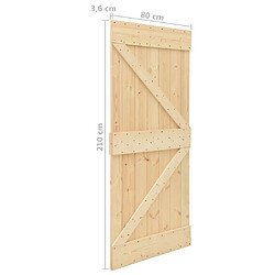 vidaXL Porte coulissante avec kit de quincaillerie 80x210cm Pin massif pas cher