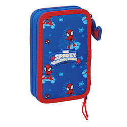 Plumier double Spidey Rouge Bleu 12.5 x 19.5 x 4 cm (28 Pièces) pas cher