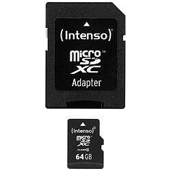 GUPBOO Carte mémoire microSD INTENSO 64GB + adaptateur SD,JL340 pas cher