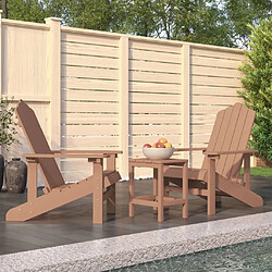 Maison Chic Chaises de jardin,Fauteuil/Chaise d'extérieur Adirondack avec table PEHD Marron -MN76114