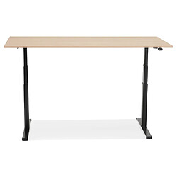 Acheter Alterego Bureau ergonomique électrique 'TRONIK' noir avec plateau en bois finition naturelle - 160x80 cm