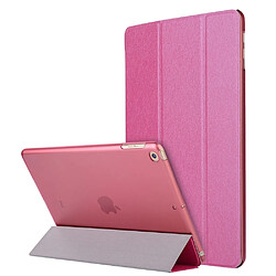 Etui en PU soie avec support tri-pliure rose pour votre Apple iPad 10.2 (2019)