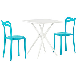 Beliani Ensemble pour bistro SERSALE/CAMOGLI Turquoise