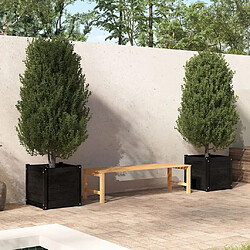 vidaXL Jardinières 2 pcs Noir 50x50x50 cm Bois de pin massif