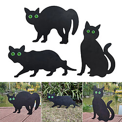 Acheter Lot de 3 Statues Dissuasives En Forme de Chat Noir Garden Scare