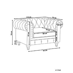 Avis Beliani Fauteuil CHESTERFIELD Tissu Beige