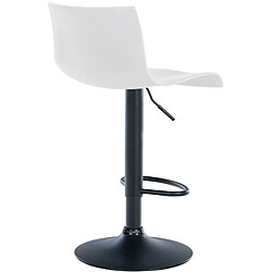 Decoshop26 Tabouret de bar x1 design simple avec repose-pieds en plastique blanc pieds en métal noir 10_0004553