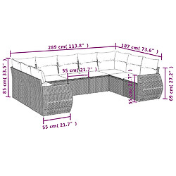 Avis Maison Chic Salon de jardin avec coussins 9 pcs | Ensemble de Table et chaises | Mobilier d'Extérieur beige résine tressée -GKD22206