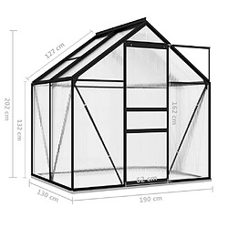 vidaXL Serre Anthracite Aluminium 2,47 m² pas cher