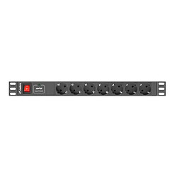 Multiprise 7 Prises avec Interrupteur Lanberg PDU-07F-0200-IEC-BK 2500 W 220-250 V 10 A