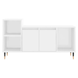 Acheter vidaXL Meuble TV Blanc 100x35x55 cm Bois d'ingénierie