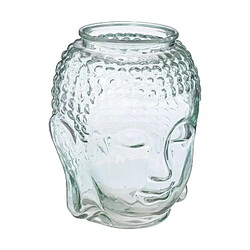 Vase en Verre Design Bouddha 28cm Transparent