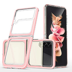 Coque en TPU + acrylique anti-chute, transparent, hybride rose pour votre Samsung Galaxy Z Flip3 5G