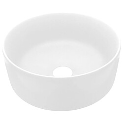 vidaXL Lavabo rond de luxe Blanc mat 40x15 cm Céramique