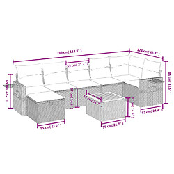 Avis Maison Chic Ensemble Tables et chaises d'extérieur 8 pcs avec coussins,Salon de jardin noir résine tressée -GKD873440