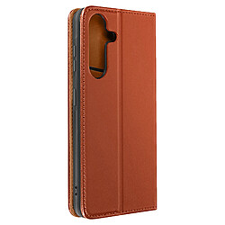 Avizar Housse pour Samsung Galaxy S24 Cuir Véritable Porte-carte Marron Clair