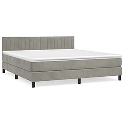 Maison Chic Lit Adulte - Lit simple Lit à sommier tapissier et matelas moelleux - Meuble de Chambre - Gris clair 160x200cm Velours -MN37004