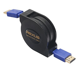 Wewoo Câble or et noir 1,8 m HDMI 1.4 1080P Connecteurs plaqués HDMI Mâle à HDMI Rétractable