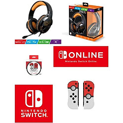 PACK Manette SWITCH Nintendo iiCon Pokeball dragonnes V2 + CASQUE SWITCH PRO-SH3 Orange SPIRIT OF GAMER