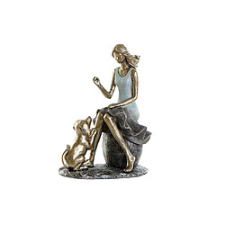 Figurine Décorative DKD Home Decor Femme Bleu Doré Résine Moderne (13 x 8,5 x 17,5 cm)