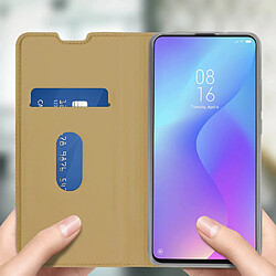 Acheter Avizar Housse Xiaomi Mi 9T Étui Folio Porte-carte Support Vidéo Or