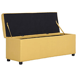 Acheter vidaXL Banc avec compartiment de rangement 116 cm Jaune Polyester