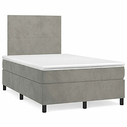 Maison Chic Lit Adulte - Lit simple Lit à sommier tapissier et matelas moelleux - Meuble de Chambre - Gris clair 120x200cm Velours -MN13362