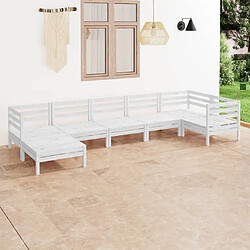 Maison Chic Salon de jardin 7 pcs - Table et chaises d'extérieur - Mobilier/Meubles de jardin Moderne Bois de pin massif Blanc -MN64524