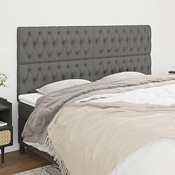 Maison Chic Lot de 4 Têtes de lit design pour chambre - Décoration de lit Gris foncé 90x7x78/88 cm Tissu -MN27785